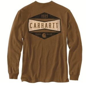 Carhartt Men's Relaxed Fit Heavyweight Sleeve Logo Graphic Long Sleeve 3XL